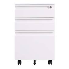 Attempting to open a locked drawer can give the impression that it's jammed. Greatmeet 3 Drawers Mobile File Cabinets With Lock Metal Lateral Filing Cabinet For Office Letter Legal Size White