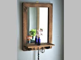 Wooden Mirror With Shelf 3 Cast Iron