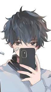 cool anime boy mirror selfie