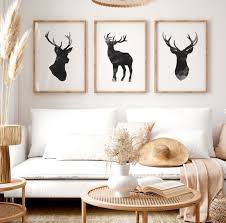 Deer Prints Deer Head Print Wall Art