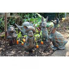 Peter Rabbit Garden Sculptures Black