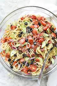 italian pasta salad with pepperoni