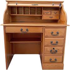 Let this classic piece of solid wood furniture set the ambiance of your home or office. Amazon Com Small Roll Top Desk For Home Office Or Student Solid Oak Wood Single Pedestal 42wx24dx45h Harvest Stain Quality Crafted Construction Locking File Drawers Dovetailed Secretary Desk Easy Assembly Kitchen Dining