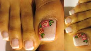Diseños de uñas para pies facil en tono azul con. Delos Pies Flores Sencillas Pies Pedicure Decoracion De Unas Decorados Para Unas