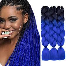 Rated 5 out of 5 by anonymous from love the hair love how natural it looks. Amazon Com Ombre Braiding Hair Kanekalon Blue Jumbo Braiding Hair Extensions 3pcs High Temperature Two Tone Color Synthetic Braiding Hair 3pcs Black Sapphire Blue Beauty