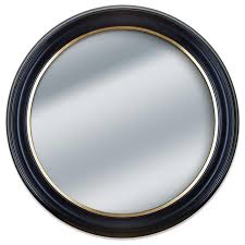 Round Black And Gold Framed Wall Mirror
