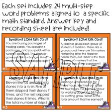 Equations Math Multi Step Word Problems