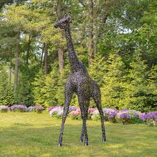 Tall Iron Giraffe Garden Statue Gerard