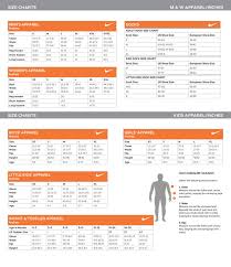 apparel sizing chart