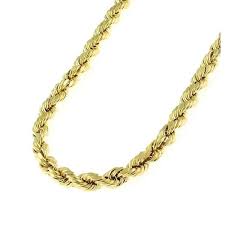 Shop 14k Hollow Yellow Gold 3 2mm Diamond Cut Rope Chain