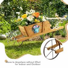 Wooden Wagon Planter With 9 Magnetic