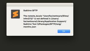 sublime sftp error technical support
