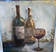Wine Bottles And Glass Painting 24x24