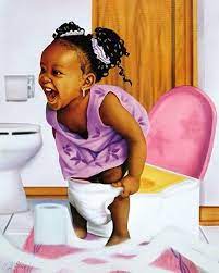 Amazon.com: African American Potty Girl (10x8 inches - Unframed Art Print -  Black Bathroom Art): Posters & Prints