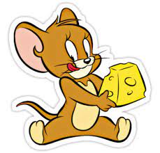 jerry cartoon sticker with cheese