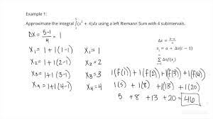 Left Riemann Sums Uniform Partitions
