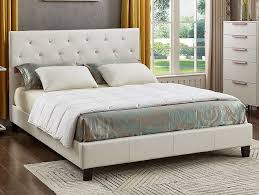 Maeve White Pu Leather Queen Bed With