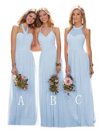 Ygsy V Neck Chiffon Bridesmaid Dresses Sleeveless A Line Long Evening Formal Party Gowns For Women Light Blue Size 4