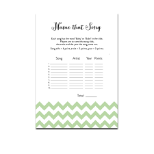 All you need to do is subscribe to kids tv for your toddlers and let them enjoy hundreds of kid's favourite songs, stories, phonics song and classic nursery rhymes like johny johny yes papa, wheels. Free Printable Baby Shower Game Name That Song Green Chevron Instant Download Instant Download Printables