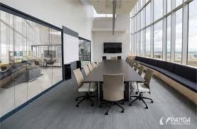 office layout with moveable glass walls