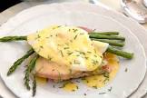 asparagus with country ham and egg gravy