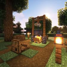 Cute Campfire And Chairs In Minecraft
