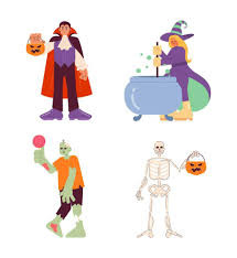 halloween costume ideas flat concept