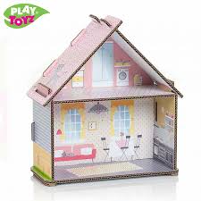 Малките принцеси ще имат възможност да играят и с кукленските. Playtoyz Kartonena Ksha Za Kukli Small Townhouse Detski Igrachki Ot Igra4kite Com