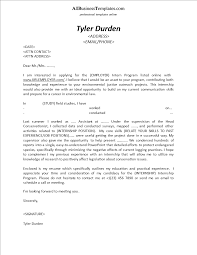 Cover Letter Internship Example Templates At