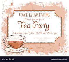 hand drawn tea party invitation card