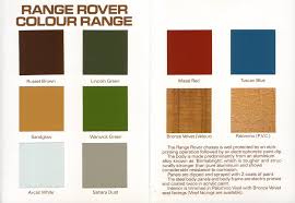 1981 Range Rover Colour And Trim Chart Inner Homer