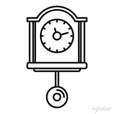 House Pendulum Clock Icon Outline