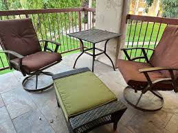 Two Patio Chairs That Swivel