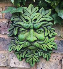 Pagan King Green Man Wall Plaque Stone