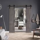 Decors Dorian Panelled 18 in. × 84 in. Double Sliding Barn Door with Hardware  OVE