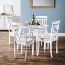 Round table and four side chairs. Coast White Round Table 4 Chairs Dining Set Grattan