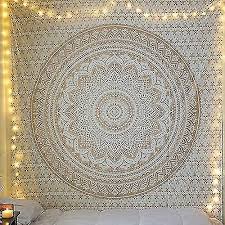 Moon Psychedelic Tapestry Black And