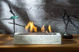 White Marble Fire Pit Table Top Eco