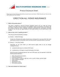Erection All Risk Insurance Example gambar png
