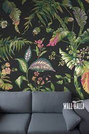 Botanical Wallpaper Stripped Wallpaper