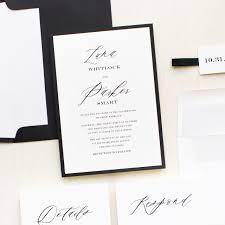 top black white wedding invitations