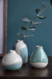 set of 3 small bud ceramic vases