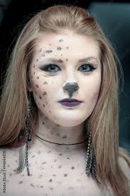 catwoman makeup for halloween stock