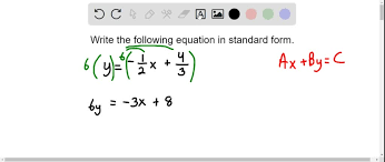 Write Equations In Standard Form