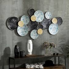 Large Metal Wall Art 6 Six Silver Circl