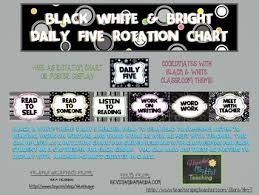Black White Bright Daily 5 Rotation Chart