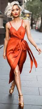 orange wrap dresses howtowear fashion