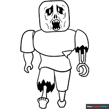 roblox zombie coloring page easy