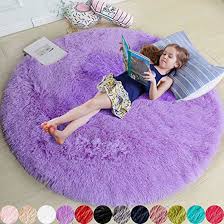 getuscart purple round rug for bedroom