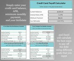 It also provides you with the ability to calculate the credit card interest you'll pay above the original credit card balance. Easy Excel Credit Card Payoff Calculator Debt Calculator Etsy Paying Off Credit Cards Debt Calculator Credit Card Payoff Plan